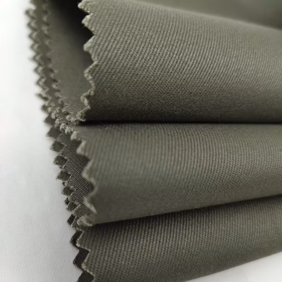 Custom 98 Cotton 2 Spandex Stretch Elastane Brushed Twill Khaki Fabric