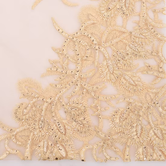 The Factory Supplies Brocade Cotton Fabric for Wedding Lace Mesh Clothing Fabrics