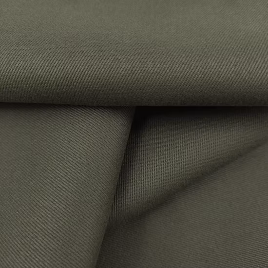 Custom 98 Cotton 2 Spandex Stretch Elastane Brushed Twill Khaki Fabric