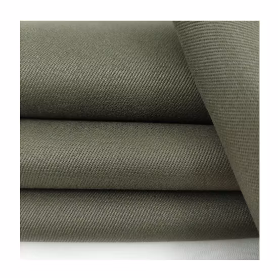 Custom 98 Cotton 2 Spandex Stretch Elastane Brushed Twill Khaki Fabric